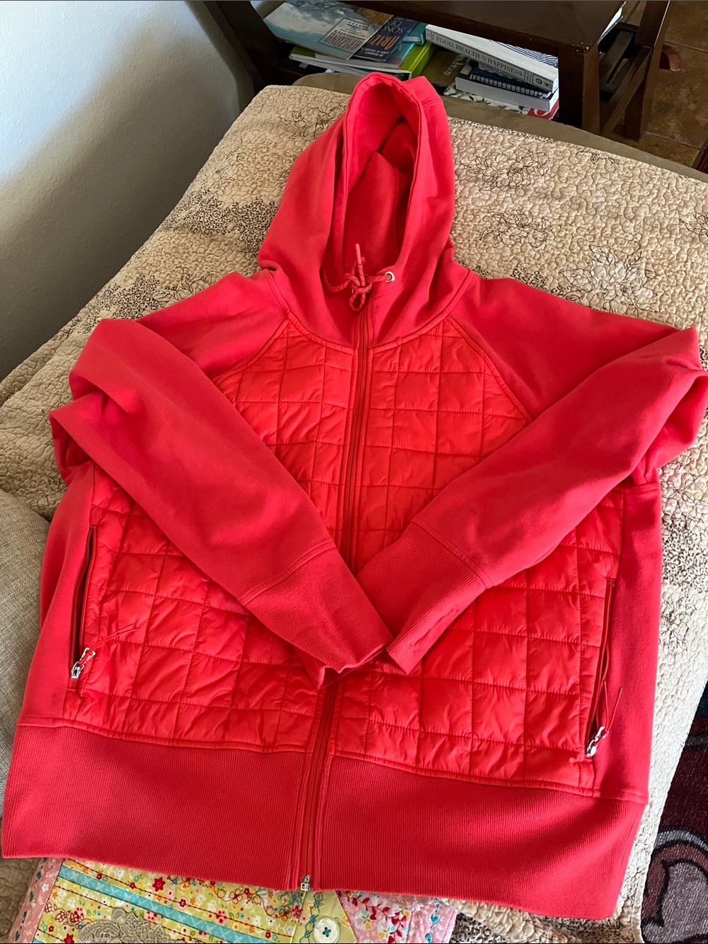 Old Navy Hooded Quilted Orange Jacket Size XL